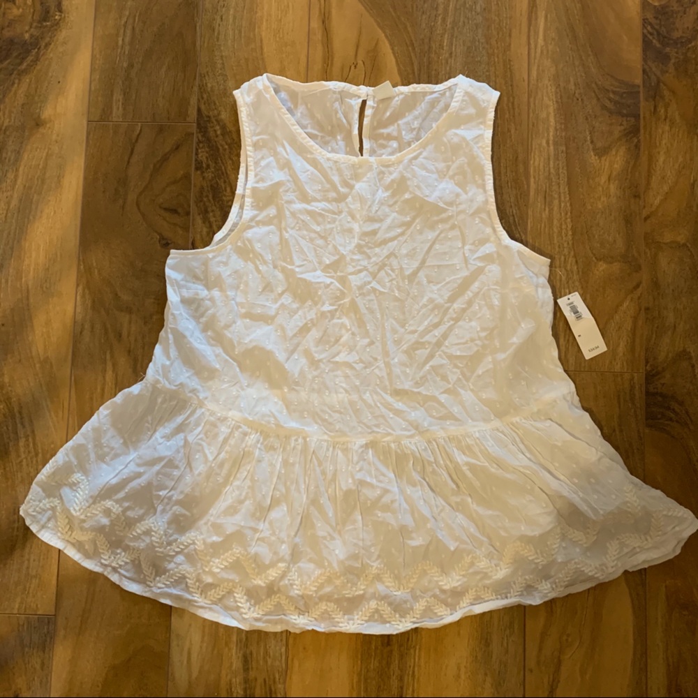 White Old Navy Peplum Shirt